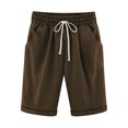 thumbnail image 1 of Timegard Shorts for Women Elastic Waisted Drawstring Solid Color Summer Casual Half Pants with Pockets, 1 of 3