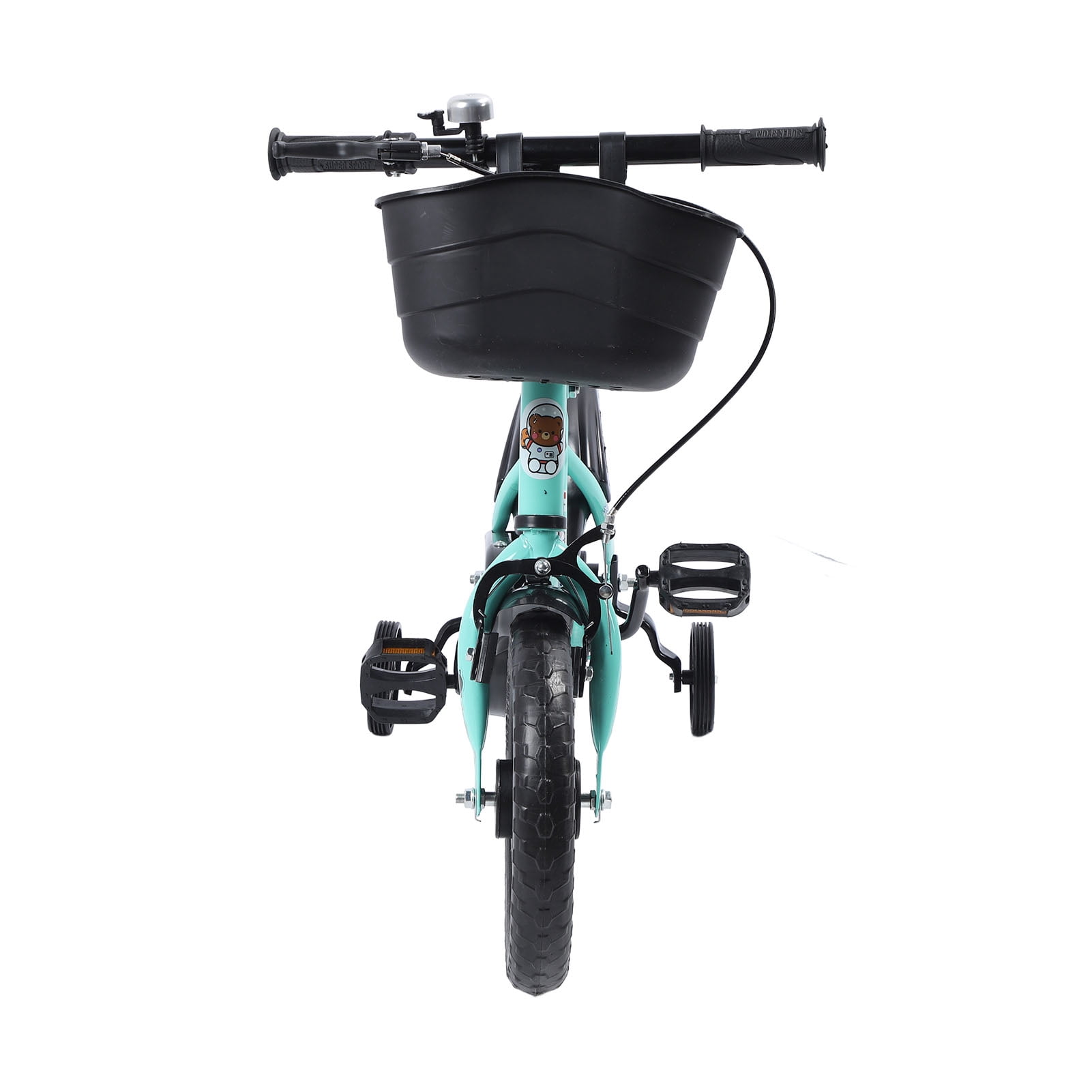 Toddler Bicycle, Fully Closed Chain Cover Triangle Structure Kids Bike 12 Inch Prevent Foot Stuck with Training Wheels for Outdoors