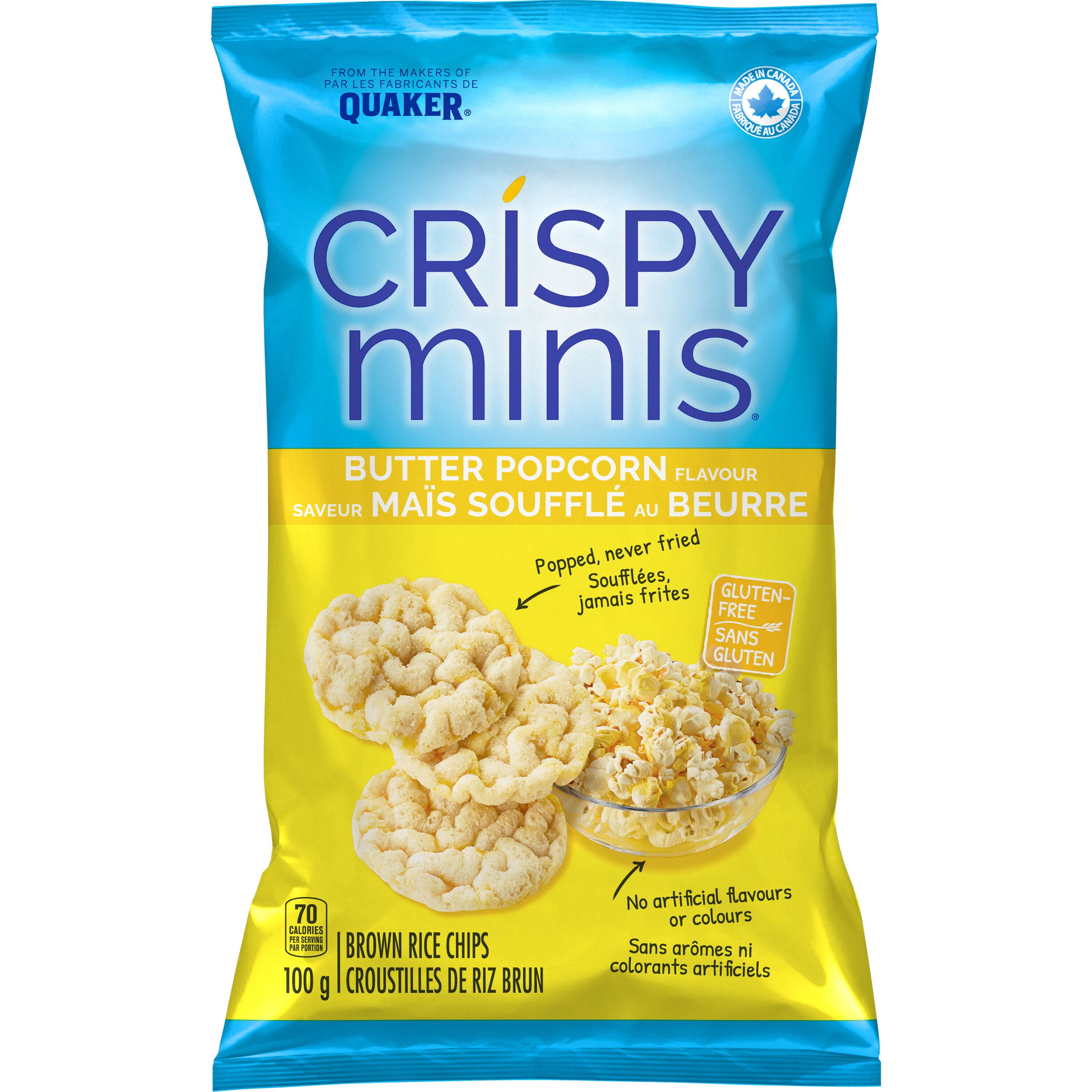 Quaker Crispy Minis Brown Rice Chips Butter Popcorn