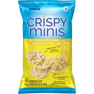 Quaker Crispy Minis Brown Rice Chips Butter Popcorn
