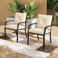 thumbnail image 2 of Gymax Metal Outdoor Dining Chair Set of 2 Stackable Patio Chairs w/ Armrests, 2 of 7