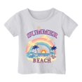 thumbnail image 3 of Zhuashum T-Shirts pour Filles, Haut à Manches Courtes, T-Shirt à Col Ras du Cou Ample avec Lettrage Graphique, pour Enfants, Décontracté, Ado, Tenue de Printemps, Blanc, 10-11 Ans, 3 of 3