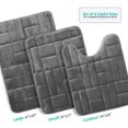 thumbnail image 2 of Clara Clark Bathroom Rugs, Velvet Memory Foam Bath Mat, Ultra Soft Non Slip and Absorbent - Tiled - Set Small, Large & Contour - Gray, 2 of 6