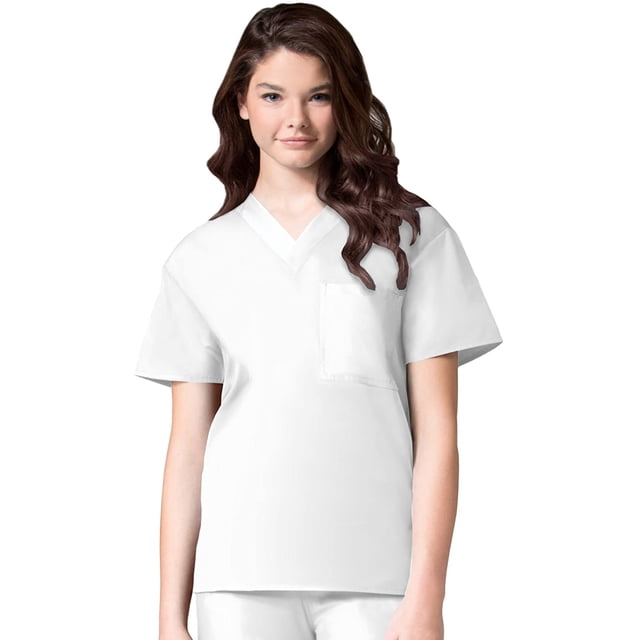 Maevn Unisex Core V-Neck TopWhite, X-Small