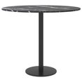 thumbnail image 2 of vidaXL Table Noire Ø50x0.8 cm en Verre Trempé avec Design Marbre, 2 of 3