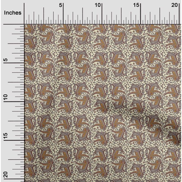 oneOone Tissu Polyester Lycra Imprimé Floral & Paisley Tissu BTY 56 Pouces de Large