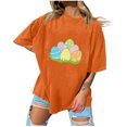 thumbnail image 1 of Birdeem Womens Easter Printed Casual Round Neck Short Sleeve Pullover, 1 of 7