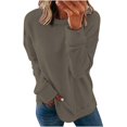 thumbnail image 1 of Chandails de Compression à Manches Longues pour Femmes Col Ras du Cou Unis Plus Chandail Surdimensionné Coupe Ample Pulls Tendance Hauts Légers pour Femmes Grande Taille Gris m, 1 of 6