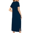 thumbnail image 3 of Erwazi Robe pour Femmes à Fermeture Éclair devant, Manches Courtes, Longue Robe de Chambre avec Poches, Tenue de Détente, 3 of 6