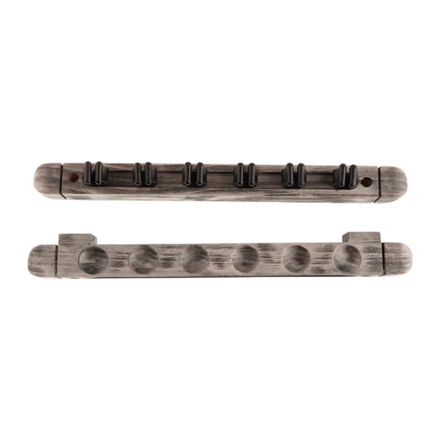 Lipstore 6 Holes Pool Cue Rack Billiard Cue Stand for Clubhouse Players Billiard Room Gray