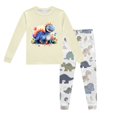 thumbnail image 1 of Pyjamas pour Garçons Ensemble de Pyjama Imprimé Dinosaure Col Rond Manches Longues Pantalon 2 Pcs Printemps Automne Pyjamas Bébé Beige 8 Ans-9 Ans, 1 of 5