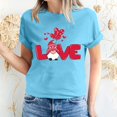 thumbnail image 1 of Pisexur T-shirt de la Saint-Valentin Haut T-shirt de la Saint-Valentin pour Femme Amour Imprimé T-shirt à Manches Courtes Haut à Manches Courtes Col Rond Haut/chemise, 1 of 5