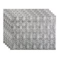 thumbnail image 1 of Fasade 18in x 24in Backsplash Panel 5 Pack Traditional Style Crosshatch Silver, 1 of 5