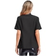 thumbnail image 2 of Eandarui Women Short Sleeve Chef Jacket Professional Chef Coat Work Uniform for Hotel Cooking Kitchen Black M, 2 of 5