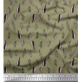 thumbnail image 1 of Soimoi Green Modal Satin Fabric Artistic Leaves Decor Fabric Printed Yard 42 Inch Wide, 1 of 3