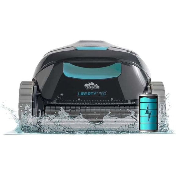 Dolphin Liberty 300 Cordless Robotic Pool Vacuum Cleaner — Simple Inductive Charging — Click-Up for Easy Removal — Ideal for Above and In-Ground Pools up to 33 FT in Length