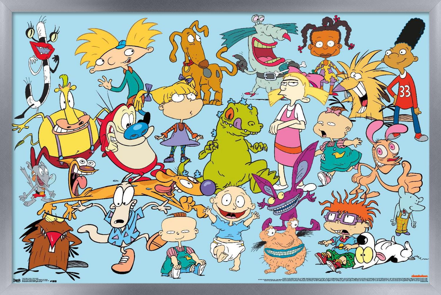 Nickelodeon Characters Wall Poster, 14.725" x 22.375" Framed