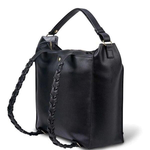 Bababing Diaper Bag - Lucia Backpack - Grey Blush - Luxury Slouch Style - Multi Carry: Shoulder Strap to Backpack - Vegan Leather - Two Insulated Bottle Holders, Large Wipeable Changing Mat, Stroller