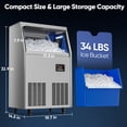 thumbnail image 4 of Coolski Machine à Glaçons Commerciale, Machine à Glaçons sous Comptoir 100 Lb/24 H, Bac de 34 Lb, 4 of 9