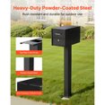thumbnail image 4 of KFFKFF Mailbox Post, 43 x 4 x 4 Inches, Steel In-Ground Mounting Mail Box Stand with Universal Plate Bracket, Powder Coated Black, 4 of 9
