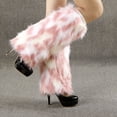 thumbnail image 4 of Chauffe-jambes pour Femmes Colorés en Fausse Fourrure Duveteuse Apparence Mode Couvre-Bottes Extensibles pour Usage Quotidien, 4 of 9