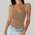 thumbnail image 2 of Women Spaghetti Strap Scoop Neck Ribbed Tank Tops Slim Fitted Cotton Camisole Basic Sleeveless Layering Shirts, 2 of 4