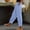 🔥 Blue, variant on Sentmoon Linen Pants Women Petite Solid Color Elastic Waist Women's Clothing Oversized Relaxed Fit Summer Wide Leg Lounge Pants for Women with Pocket Beach for Working Out and Gym
