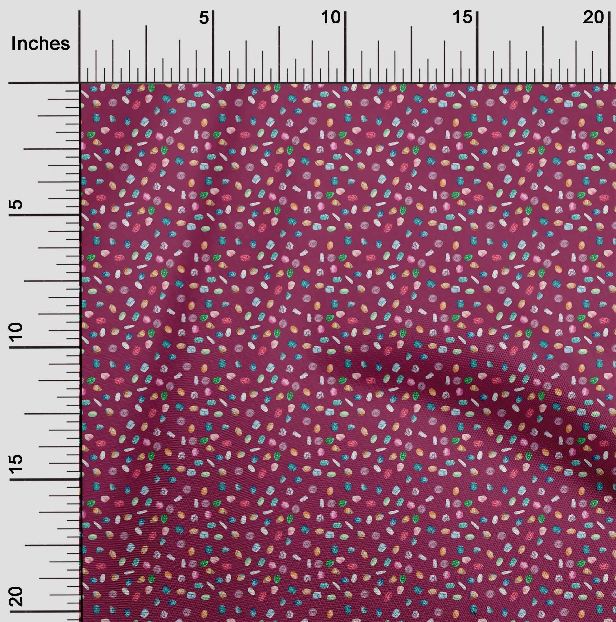 oneOone Cotton Silk Fabric Crystal & Gemstone Ocean Printed Craft Fabric BTY 42 Inch Wide