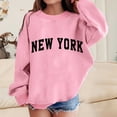 thumbnail image 2 of MIASHUI Chandail en Molleton pour Filles Hauts Imprimés Lettres Pull Col Rond, Rose, 6-7 Ans, 2 of 5