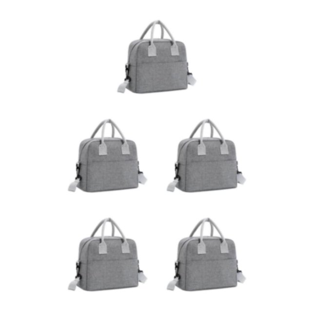 Transemion Fashionable Cooler Bags Stay Trendy While Keeping Food Cool And Fresh Polyester Portable With Should Strap gray 5Set
