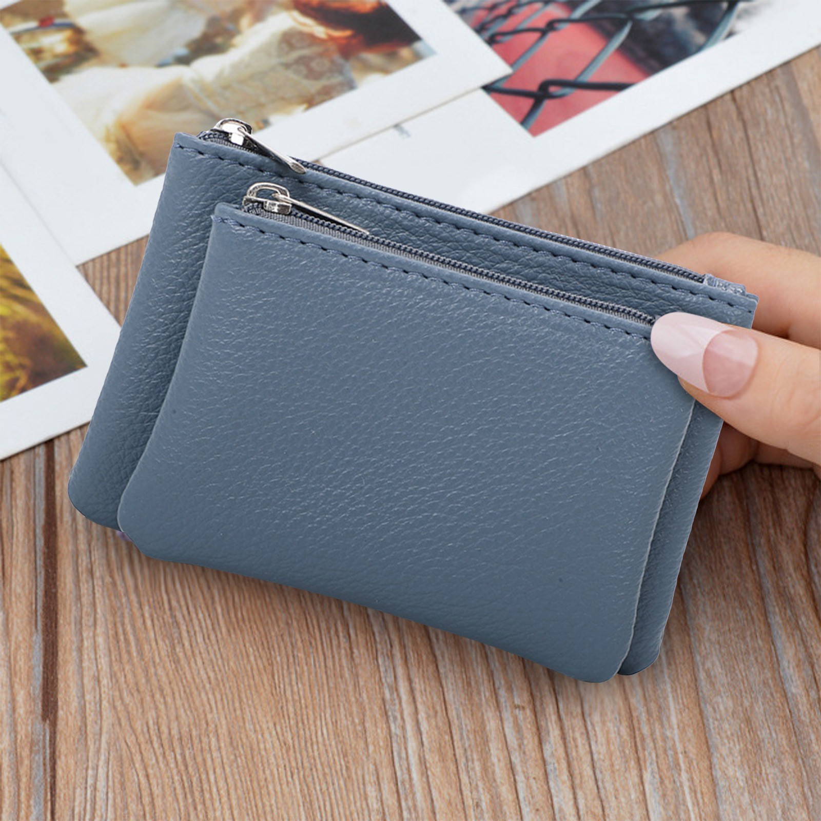 Openpig Coin Purse, Portable PU Leather Coin Purse with Zipper Coin Purse Mini Change Purse Small Coin Purse for Women Credit Card Folded Bills ID Key Headset Lipstick