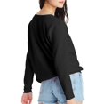 thumbnail image 2 of Hanes Womens ComfortSoft EcoSmart Crewneck Sweatshirt, M, Ebony, 2 of 4