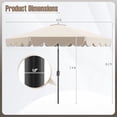 thumbnail image 3 of Costway Parasol de Patio 10 Pi avec Manivelle, Inclinaison Réglable, Volants, Toit Ventilé, 8 Baleines, Beige, 3 of 10