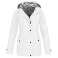 thumbnail image 4 of Sentmoon Wind Breaker Jacket Womens Oversized Drawstring Long Sleeve Womens Winter Coats with Hood Zipper Solid Color Windproof Waterproof Women Hoodie with Pockets Fall and Winter, 4 of 5