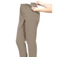thumbnail image 1 of Silverts Women Open Side Gab Pant, 2XL Plus Size, Taupe, 1 of 2