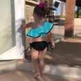 thumbnail image 4 of Hiiyo Infant Girls 2-Piece Swimsuit One Shoulder Bathing Suit Ruffle Bow Bikini Set, Sizes 6M-4T, 4 of 8