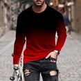 thumbnail image 1 of Meichang T-Shirt à Manches Longues pour Homme Coupe Ajustée, T-Shirts Graphiques pour Homme Décontractés à Imprimé Dégradé 3D, T-Shirts Fantaisie à Col Rond Confortables à Manches Longues pour Homme, 1 of 5