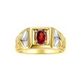 thumbnail image 1 of RYLOS Men's Rings 14K Yellow Gold Rings Designer Weave Band 7X5MM Oval Gemstone & Diamond Ring Garnet January Birthstone Rings For Men,  Size 8, 1 of 7