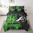 thumbnail image 2 of Erosebridal Gradient Geometry Bed in a Bag Queen size, Rugby Sports Bed Set, Balls Player Decor, Reversible 7pcs, 2 of 5