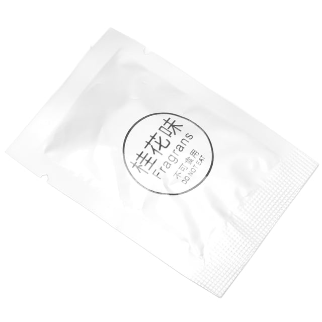 6 Pack Car Fragrance Replacement Tablets by Estink, portable air vent clip refill pads for car air fresheners. Made from PE material, each tablet weighs approximately 10g and is packaged in a sealed white pouch with printed text. Designed to remove odors and provide long-lasting fragrance in cars, bedrooms, or living rooms.