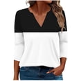 thumbnail image 1 of Birdeem Blouses pour Femmes Mode pour Femmes T-Shirt Imprimé Manches 3/4 Blouse Col en V Hauts Décontractés, 1 of 1