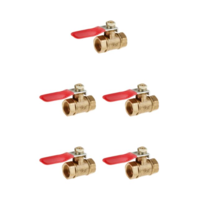 mmirethe Various Type Ball Valve Threaded Brass Ball Valve FF 12mm Red 5Set