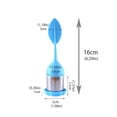 thumbnail image 3 of Oleegame 2 Pcs Infuseur à Thé pour Rangement de Produits, Poignée en Silicone Passoire en Acier Inoxydable avec Plateau d'Égouttement Bleu, 3 of 4