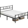 thumbnail image 3 of Yaheetech Graceful Scroll Metal Platform Bed with Headboard and Footboard, Full, Black, 3 of 9