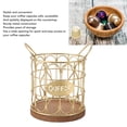 thumbnail image 4 of Coffee Pod Holder, Large Capacity Coffee Basket Storage, Modern Metal Coffee Capsule Basket with Wooden Base Coffee Pods Storage Organizer for Coffee Bar Countertop, 4 of 7