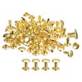 thumbnail image 1 of Unique Bargains 100 Ensembles de Rivets en Cuir Rivets à Double Calotte 8 mm Hauteur 10 mm Clous Métalliques Rivet, Ton Or, 1 of 5