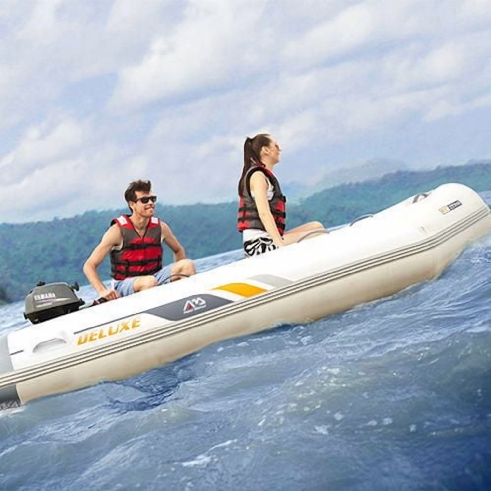 Bateau gonflable Deluxe Aqua Marina, radeau portable pour 2 personnes – PVC de qualité marine, léger et compact