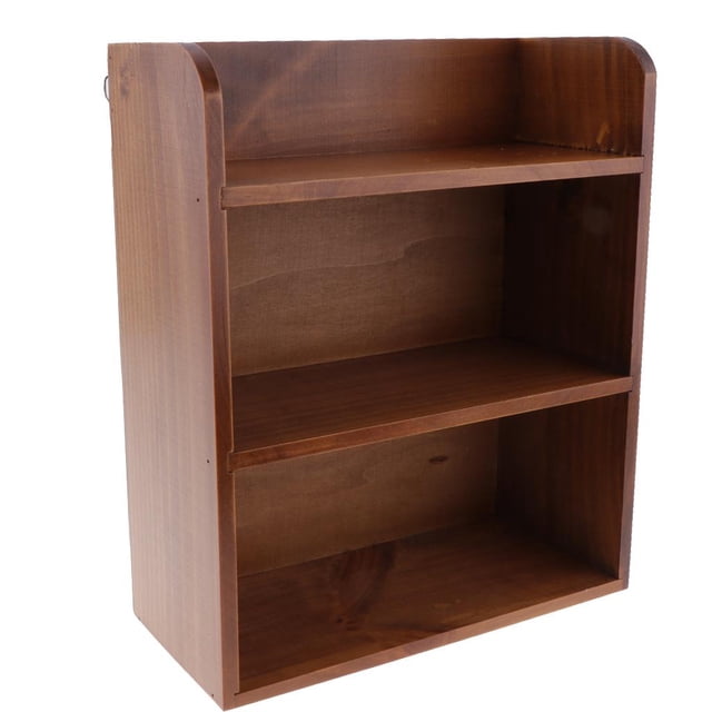 Armoire de Rangement Murale Rétro à Plusieurs Niveaux en Bois, Boîte de Présentation pour Salon, Rouge