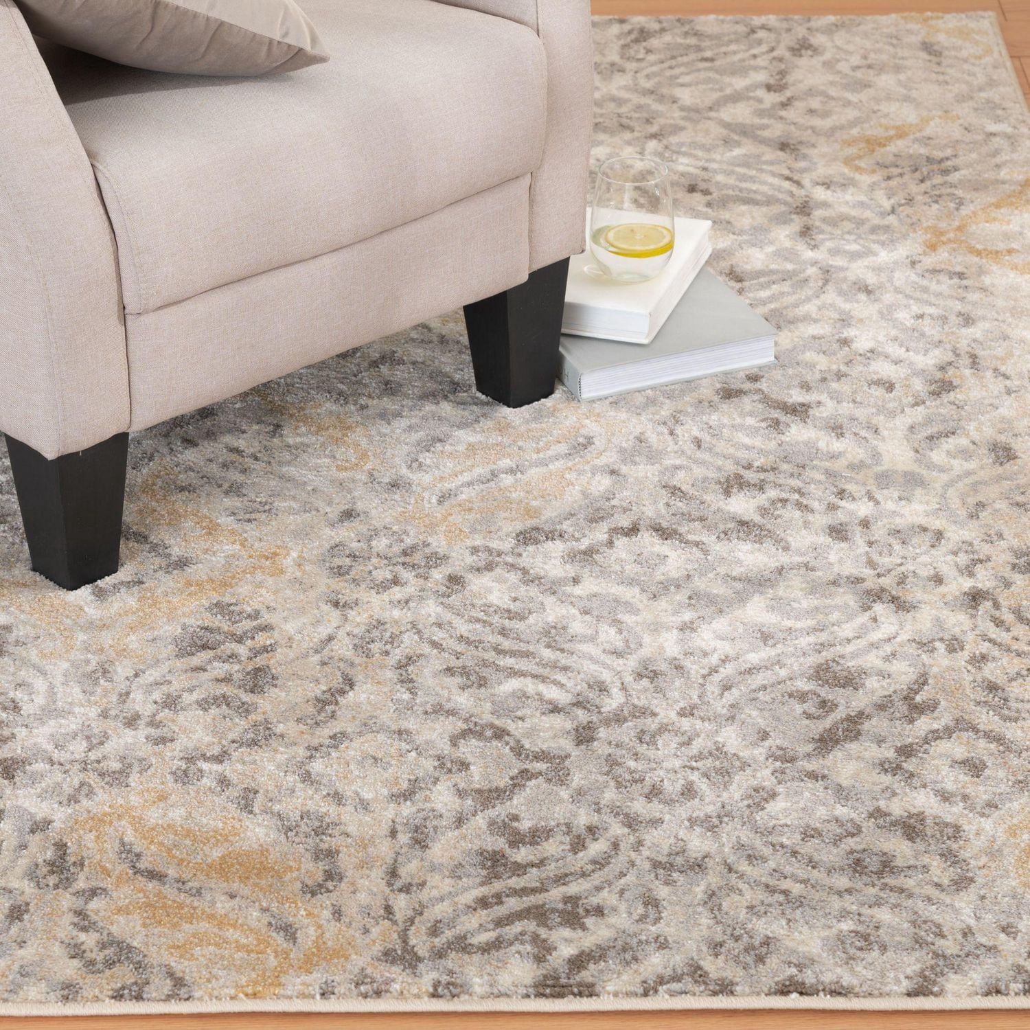 Tapis tissé blanc et gris tempête Pescara Alabaster