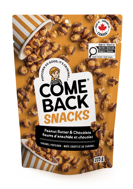 Popcorn Comeback Snacks au caramel, chocolat et beurre de cacahuète